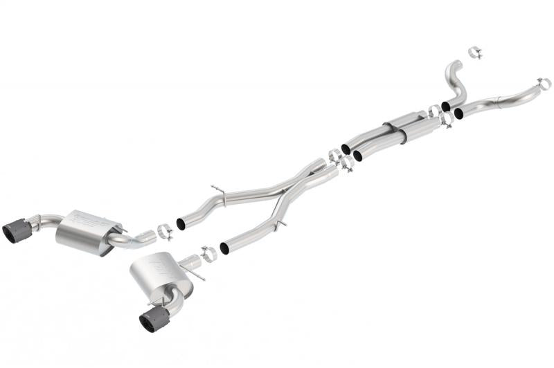 Borla S-Type Catback Exhaust System W/CFBA Tips Chevrolet Camaro 6.2L V8 2016-2023 Single Tip No GFX Fit