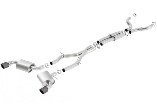 Borla S-Type Catback Exhaust System W/CFBA Tips Chevrolet Camaro 6.2L V8 2016-2023 Single Tip No GFX Fit