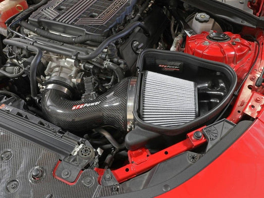 aFe Track Series Carbon Fiber Intake System w/ Pro DRY S Filter Chevrolet Camaro ZL1 V8 6.2L 2017-2021