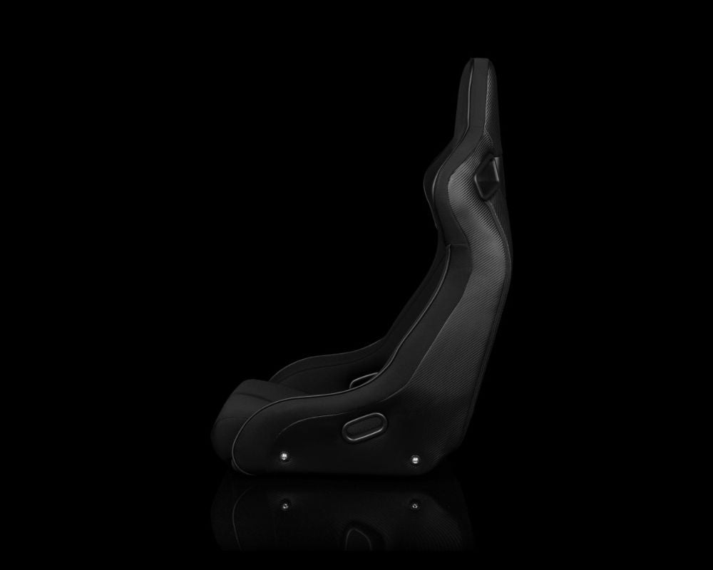 Braum Racing Elite-R Series Fixed Back Bucket Seat - Black Polo Cloth (Black Stitching|Piping)