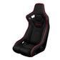 Braum Racing Elite-R Series Fixed Back Bucket Seat - Black Polo Cloth (Red Stitching|Piping)