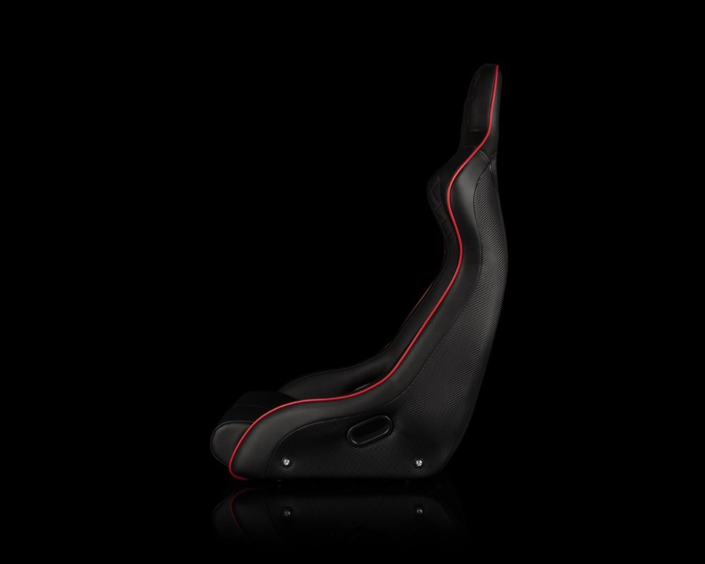 Braum Racing Venom-X Series Fixed Back Bucket Seat - Diamond Edition (Red Stitching|Piping)