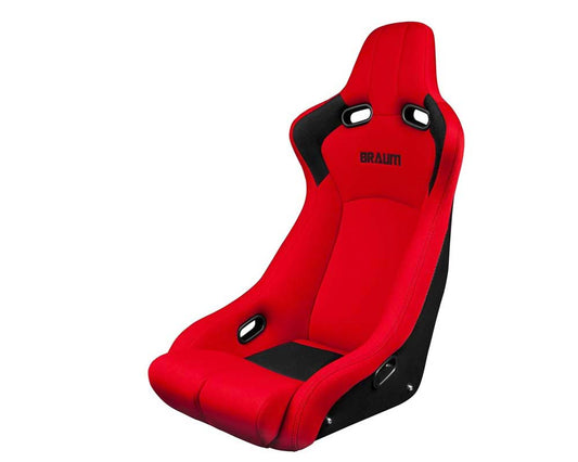 Braum Racing Venom-R Series Fixed Back Bucket Seat - Red Cloth|Carbon Fiber