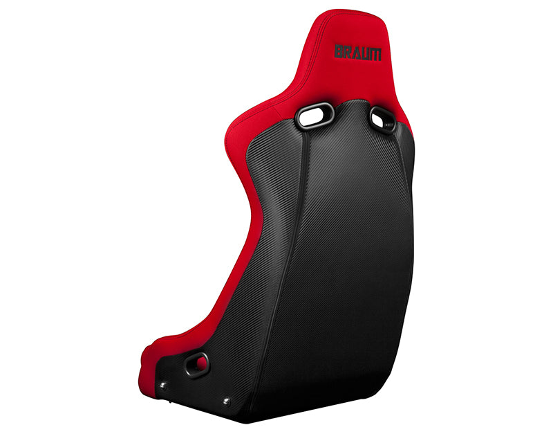 Braum Racing Venom-R Series Fixed Back Bucket Seat - Red Cloth|Carbon Fiber