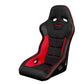 Braum Racing Falcon X Series Fixed Back Racing Seat - Black Polo Cloth w/ Red Mesh (Red Stitching|Piping)