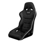 Braum Racing Falcon X Series Fixed Back Racing Seat - Black Polo Cloth (White Stitching|Piping)
