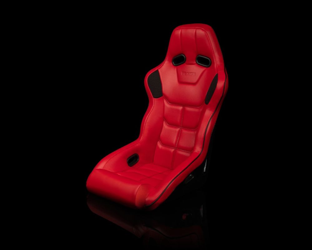 Braum Racing Falcon X Series Fixed Back Racing Seat - Black PU (Black Stitching|Piping)