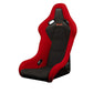 Braum Racing Falcon-S Series Composite FRP Bucket Seat (Red Jacquard Grey Stitching)