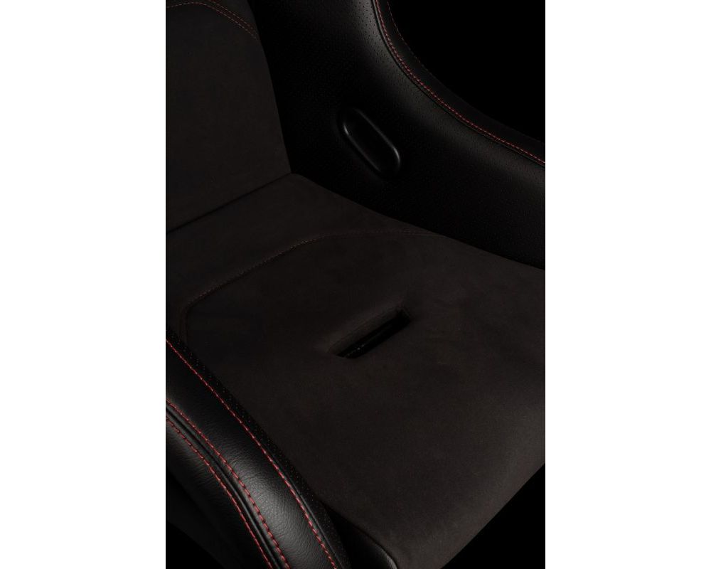 Braum Racing Falcon S Series Fixed Back Racing Seat - (Black Alcantara | Red Stitching)