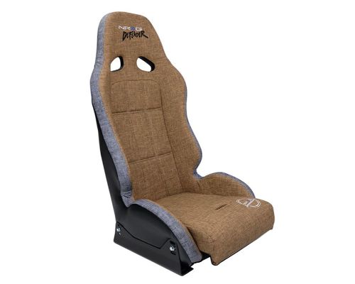 NRG Defender Water Resistant Steel Frame Suspension Seats Brown Side Mount Bracket