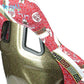 NRG Frp Bucket Seat Prisma- Oriental Longivity Plate ed In Vegan Material Gold Pearlized Back Plus Phone Pockets Large