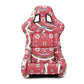 NRG Frp Bucket Seat Prisma- Oriental Longivity Plate ed In Vegan Material Gold Pearlized Back Plus Phone Pockets Large