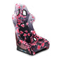 NRG Frp Bucket Seat Prisma- Japanese Cherry Blossom ed In Vegan Material Pink Pearlized Back Plus Phone Pockets Large