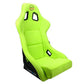 NRG Frp Bucket Seat Prisma ed Pearlized Back All Neon Green Alcantara Vegan Large