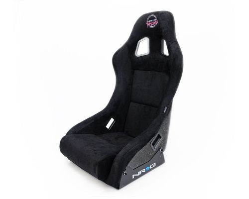 NRG Frp Bucket Seat Prisma ed Pearlized Back All Black Alcantara Vegan Material Medium