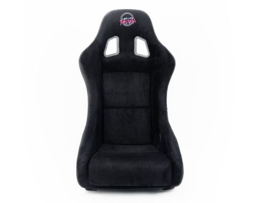 NRG Frp Bucket Seat Prisma ed Pearlized Back All Black Alcantara Vegan Material Medium