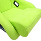 NRG Frp Bucket Seat Prisma ed Pearlized Back All Neon Green Alcantara Vegan Material Phone Pockets Medium