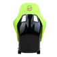 NRG Frp Bucket Seat Prisma ed Pearlized Back All Neon Green Alcantara Vegan Material Phone Pockets Medium