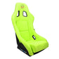 NRG Frp Bucket Seat Prisma ed Pearlized Back All Neon Green Alcantara Vegan Material Phone Pockets Medium