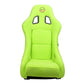 NRG Frp Bucket Seat Prisma ed Pearlized Back All Neon Green Alcantara Vegan Material Phone Pockets Medium