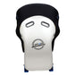 NRG Frp Bucket Seat - White Finish Arrow Embroidery And Blue Side Mount Bracket