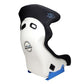 NRG Frp Bucket Seat - White Finish Arrow Embroidery And Blue Side Mount Bracket