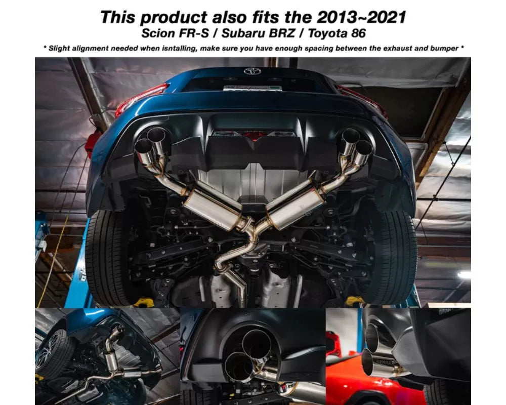 Remark Sports Touring Exhaust Catback Exhaust System w/ 4" Stainless Tip Toyota | Subaru 2022+