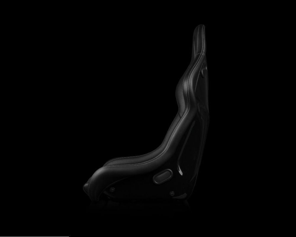 Braum Racing Falcon S Series Fixed Back Racing Seat - (Black Alcantara | White Stitching)