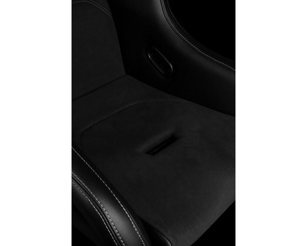 Braum Racing Falcon S Series Fixed Back Racing Seat - (Black Alcantara | White Stitching)